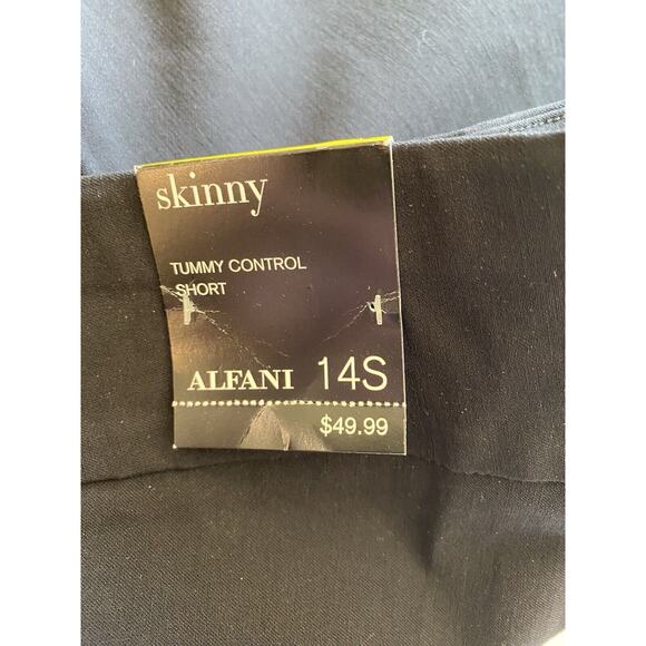 Alfani Womens Black Tummy Control Skinny Stretch Pants Business Size 14S - Picture 7 of 10